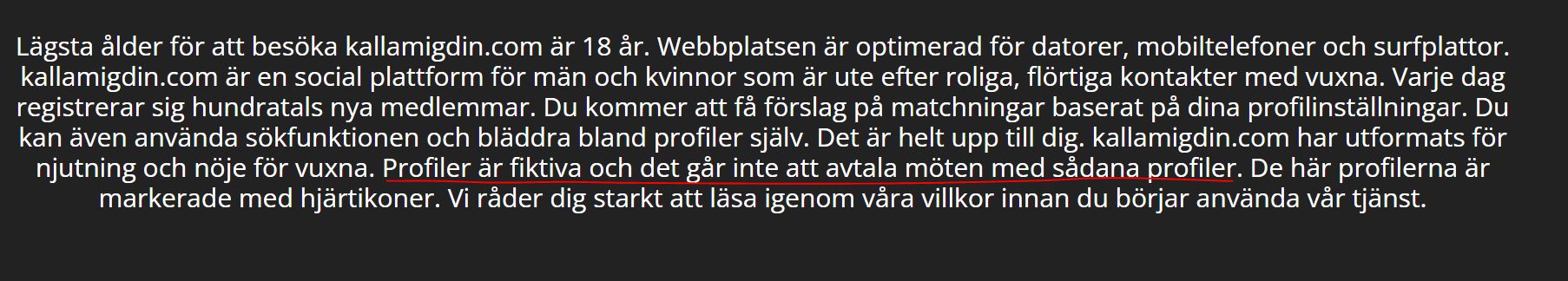 profiler ar fiktiva kallamigdin